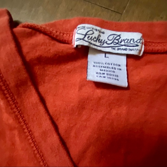 Lucky Brand Long Sleeve Embellished Cotton Tee Lg - Picture 3 of 6